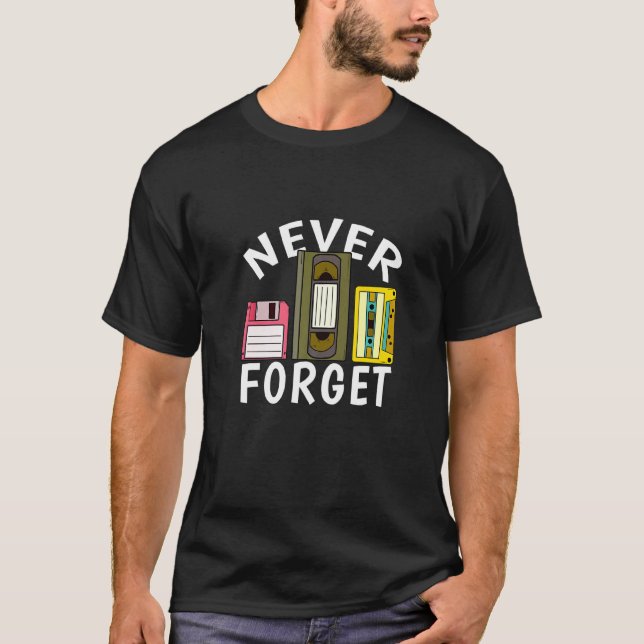 Camiseta Retro Nunca Esqueça o Reco de Cassete de Vídeo de  (Frente)