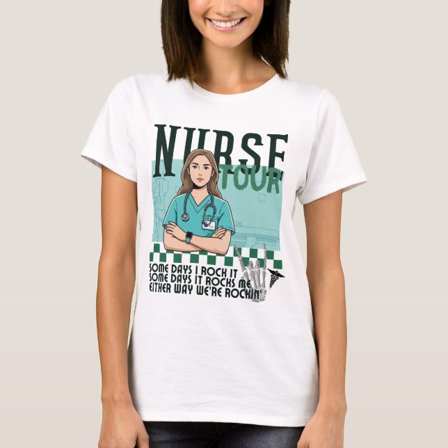 Camiseta Retro Nurse Tour, Trendy Nurse Life, enfermeira le (Frente)