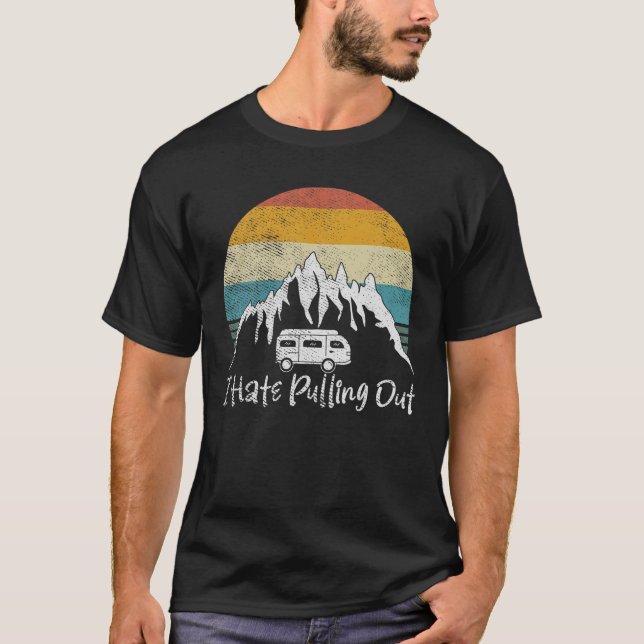 Camiseta Retro Odeio Tirar Engraçado Camping Lov (Frente)