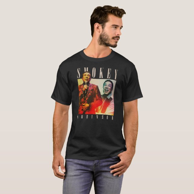 Camiseta Retro Oferece Robinson De Fumo O Rei De Motown (Frente Completa)