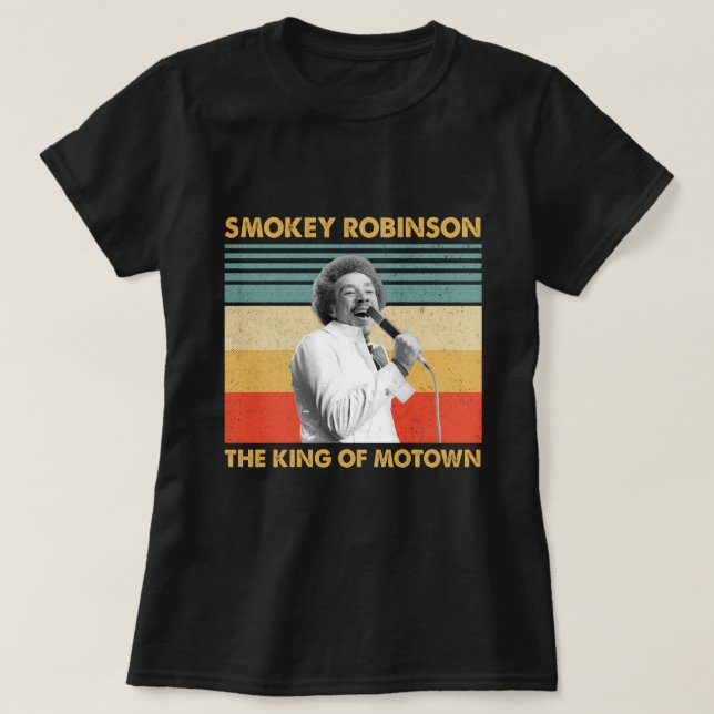 Camiseta Retro Oferece Robinson De Fumo O Rei De Motown (Frente do Design)