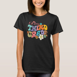 Camiseta Retro Oh Olá Terceira Professora Feliz Primeiro Di