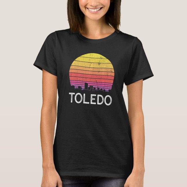 Camiseta Retro Ohio Toledo Skyline Vintage Urban Building (Frente)