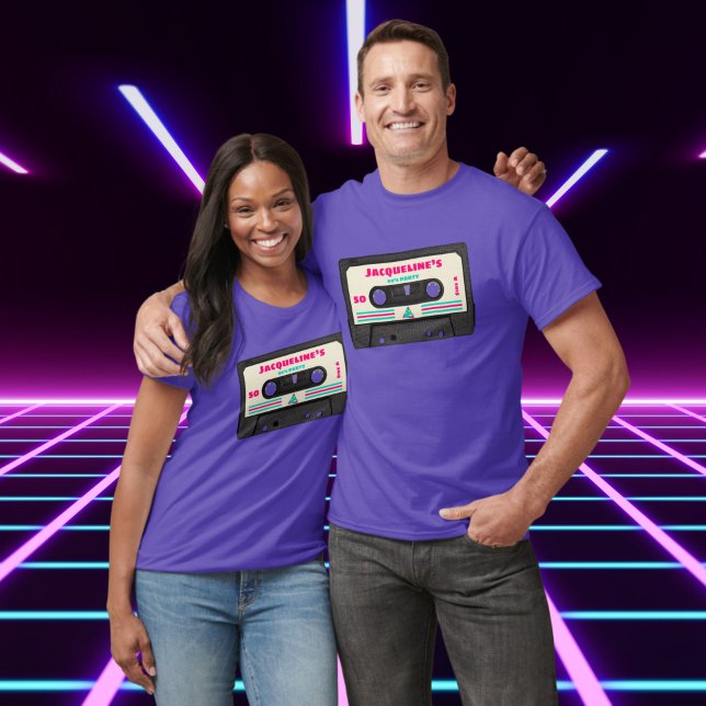 Camiseta Retro Oitenta Música Misturar Fita 50ª Festa de an (Criador carregado)