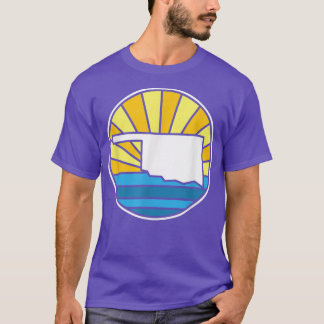 Camiseta Retro Oklahoma Sunset 70s Stainset Glass Design