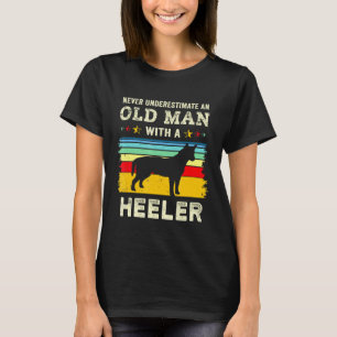Camiseta Retro Old Man Red Blue Heeler australiano Battle D