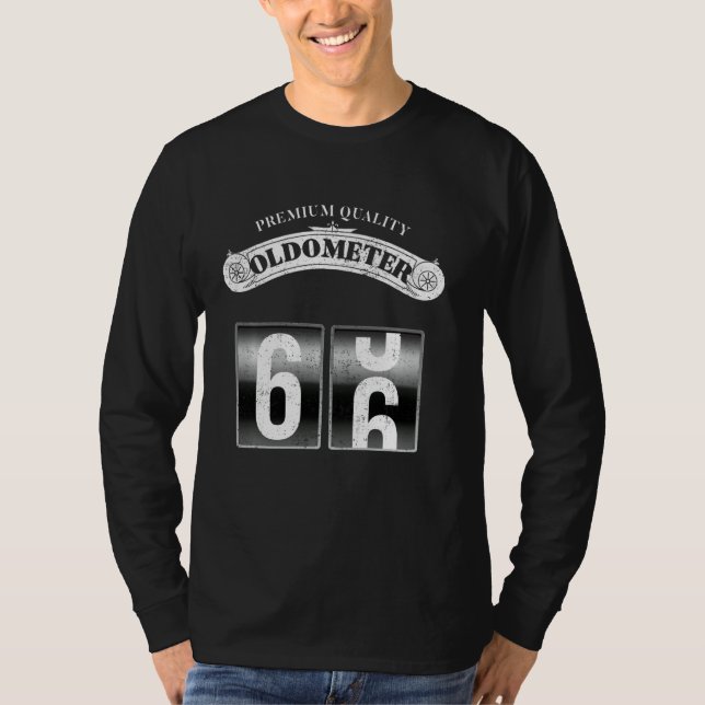 Camiseta Retro Oldometer 65-66 Engraçado 66º aniversário (Frente)