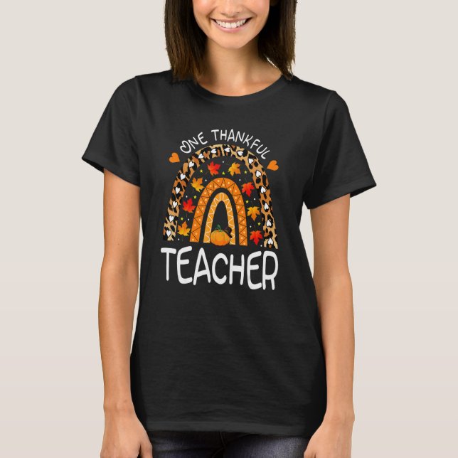 Camiseta Retro One Thankful Teacher School Graças Fa (Frente)