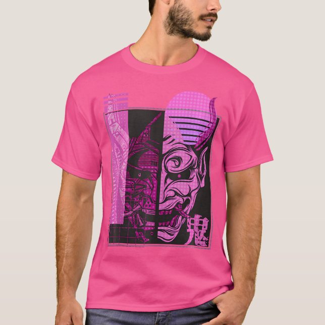 Camiseta Retro Oni Cyberpunk Samurai Arts Bushido Warrior (Frente)