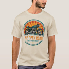 Camiseta Retro Open Road Motorcycle Cafe Racer Unisex