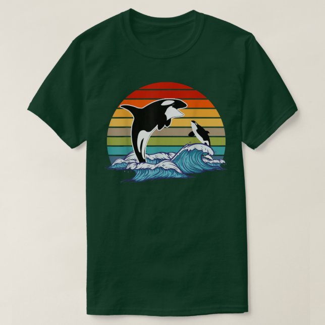 Camiseta Retro Orca Killer Whale  (Frente do Design)