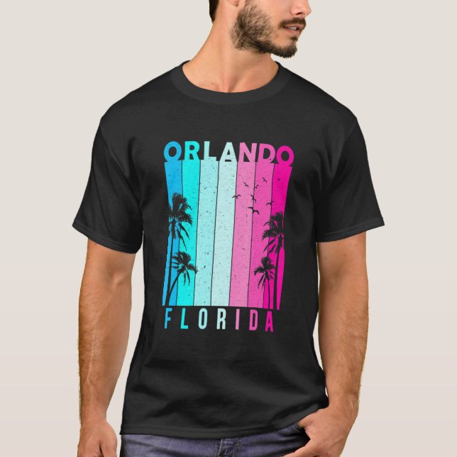 Camiseta Retro Orlando Florida Beach Summer Tropical Souven (Frente)