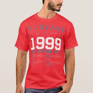 Camiseta Retro Otaku Kanji Vintage 1999 Birthday Ramen Anim