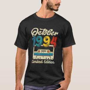 Camiseta Retro Outubro 1994 Cassette Tape 27º Aniversário