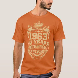 Camiseta Retro Outubro De 1963 60 Anos De Ser Incrível 60º