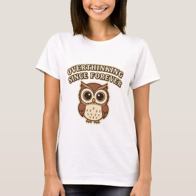 Camiseta Retro Owl Deep Thoughts Women’s T-Shirt (Frente)