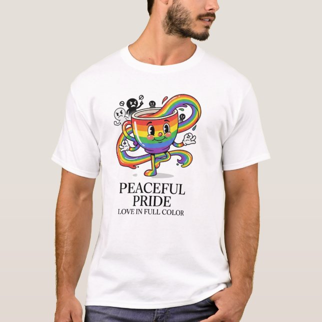 Camiseta Retro Pacífica Orgulho Círculo Café Color (Frente)