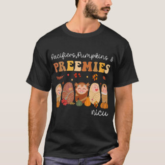 Camiseta Retro Pacifiers Pumpkins Preemies NICU Nurse Fall 