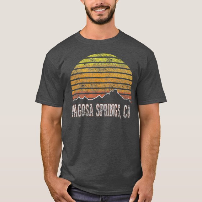 Camiseta Retro Pagosa Springs Colorado Mountain Sunset (Frente)