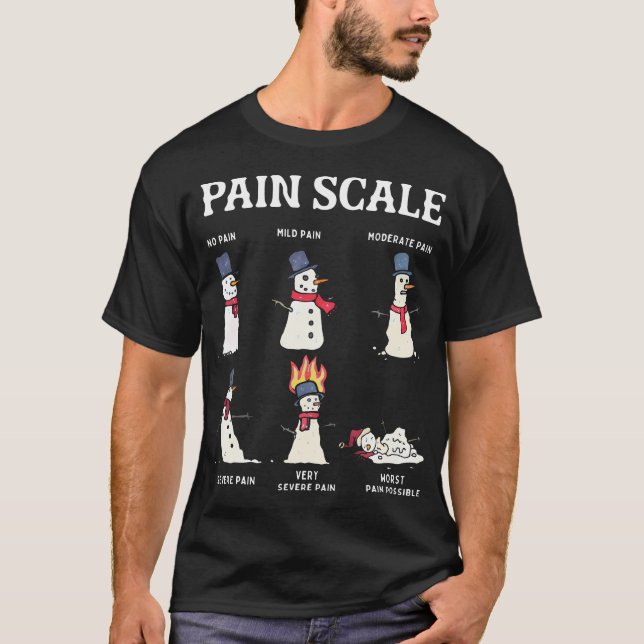 Camiseta Retro Pain Scale Snowman Trauma Enfermeira Natal (Frente)