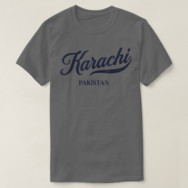 Camiseta Retro Pakistan City  Vintage Karachi  (Frente do Design)