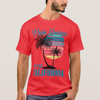 Camiseta Retro Palm Springs Califórnia Vibes de Praia Verão