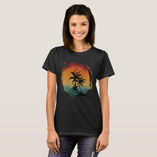Camiseta RETRO PALM TREES VINTAGE T-Shirt (Frente Completa)