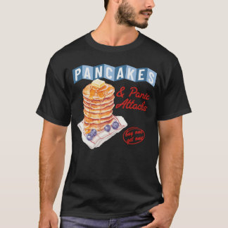 Camiseta Retro Pancakes And Panic Attacks Funny Breakfast W