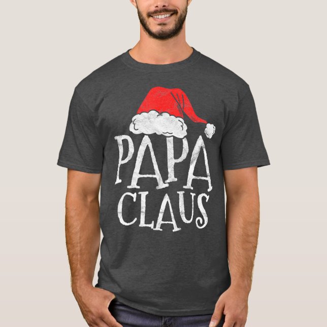 Camiseta Retro Papa Claus Gift Papais noeis de Natal Engraç (Frente)