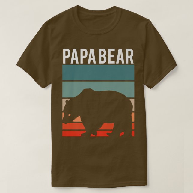 Camiseta Retro Papa Urso Caminhando Novo papai do Ventilado (Frente do Design)