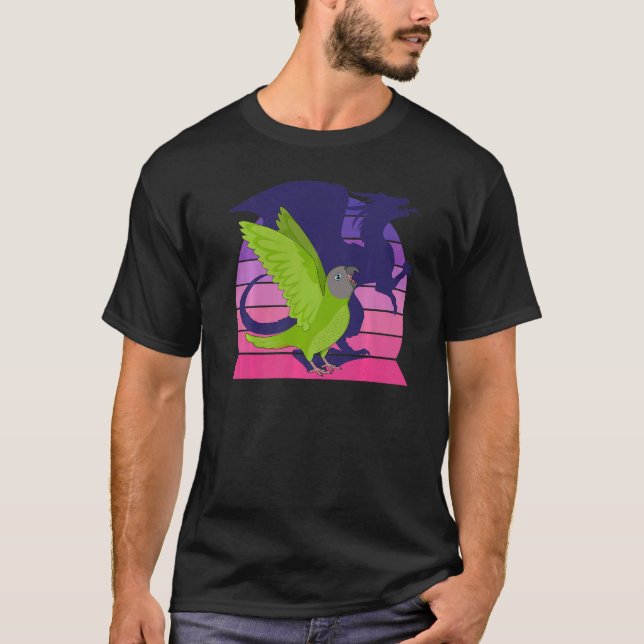 Camiseta Retro Papagaio Eu Apostei Dragão Eu Gritando Hea D (Frente)