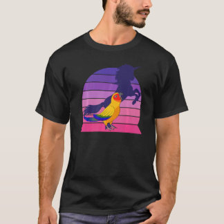 Camiseta Retro Papagaio I Unicórnio Gritando Sun Conure