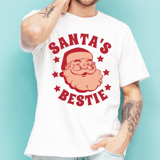 Camiseta Retro Papais noeis Bestie Modern Men's Christmas (Criador carregado)