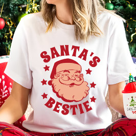 Camiseta Retro Papais noeis Bestie Natal das Mulheres Moder