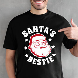 Camiseta Retro Papais noeis Bestie Natal dos Homens Negros 