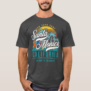 Camiseta Retro Papais noeis Monica California Sun Sand Surf