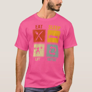 Camiseta Retro Para Elevador De Peso Coma Repetição De Elev