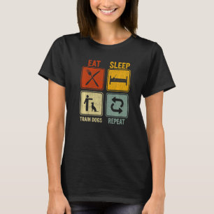 Camiseta Retro Para Homens Comer Cães Do Comboio Do Sono Re