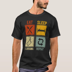 Camiseta Retro Para K Drama Dormir K Drama Repetir