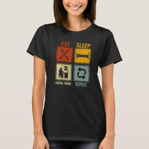 Camiseta Retro Para Trabalhador Social Coma Trabalho Social