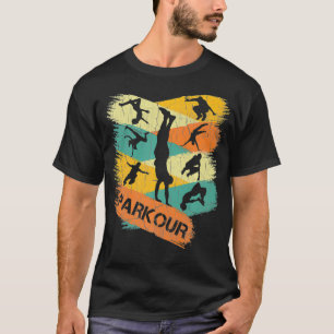 Camiseta Retro Parkour para Meninos Silhouette Vintage Free