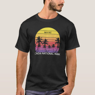 Camiseta Retro Parque Nacional da Acadia Praia Surf Vintage