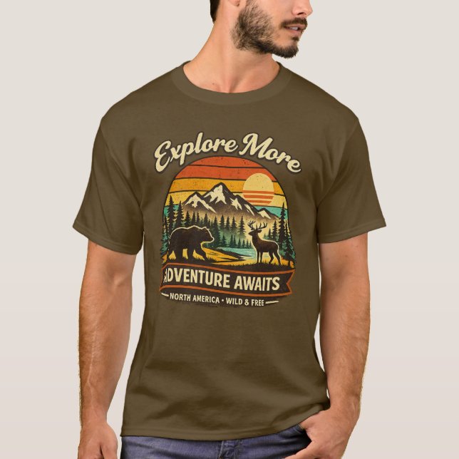 Camiseta Retro Parques Nacionais – Explore Mais Av (Frente)