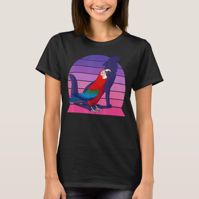 Camiseta Retro Parrot I Howling Wolf I Screing Green wing (Frente)