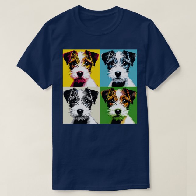 Camiseta Retro Parson Russell Terrier Art Cute Puppy 1 (Frente do Design)