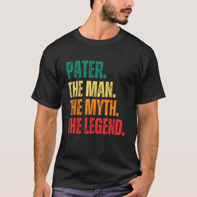 Camiseta Retro Pater the Man the Myth the Legend Pops Prese (Frente)