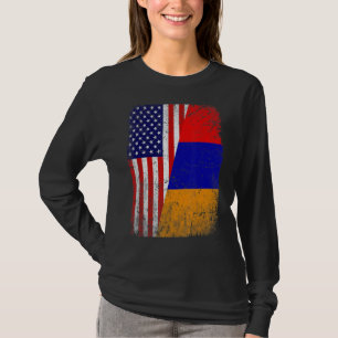 Camiseta Retro Patriótico Americano Bandeira da Armênia Afa