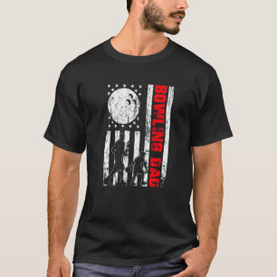 Camiseta Retro Patriótico Boliche Americana de Bandeira Pai