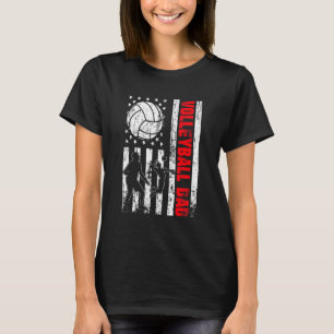 Camiseta Retro Patriótico dos Estados Unidos Pai de Voleibo