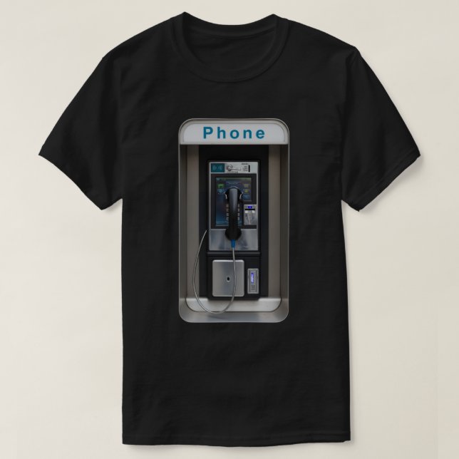 Camiseta Retro Payphone Design, Vintage Telephone Booth Art (Frente do Design)